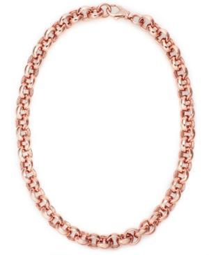 Bronzarte 18k Rose Gold Over Bronze Necklace, Rollo Chain Necklace