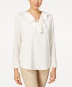 Charter Club Ruffled Tie-detail Blouse, Only At Macy's