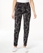 Style & Co. Sport Marble-print Tummy Control Pants, Only At Macy's