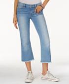 Guess Kick Cropped Medium Blue Wash Flared Jeans