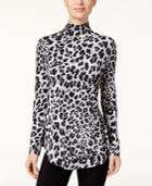 Jm Collection Animal-print Turtleneck Top, Only At Macy's