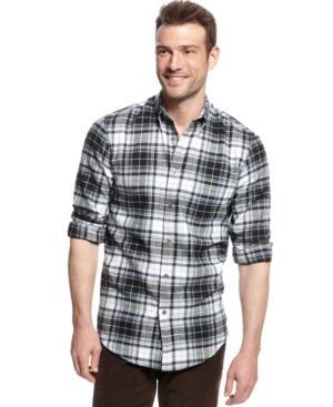 John Ashford Big And Tall Long-sleeve Plaid Flannel Shirt