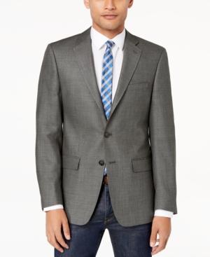 Calvin Klein Men's Slim-fit Gray/black Neat Textured Sport Coat