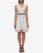 Dkny Belted Fit & Flare Dress