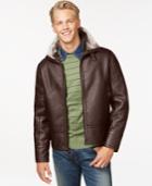 Marc Nw York Faux Leather Jacket With Shearling Lining