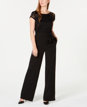 Bcx Juniors' Lace Wide-leg Jumpsuit