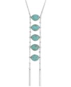 Lucky Brand Silver-tone Large Stone Ladder Lariat Necklace