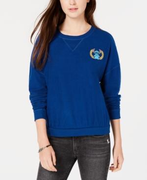 Freeze 24-7 Juniors' Cotton Lilo & Stitch Embroidered Sweatshirt