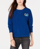 Freeze 24-7 Juniors' Cotton Lilo & Stitch Embroidered Sweatshirt
