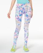 Material Girl Active Juniors' Printed Mesh-trim Yoga Leggings, Only At Macy's