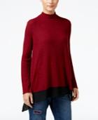 Style & Co Mock-neck Chiffon-hem Top, Only At Macy's