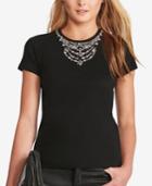 Polo Ralph Lauren Jeweled-neckline T-shirt