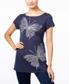 Inc International Concepts Embroidered Butterfly T-shirt, Only At Macy's