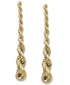 Graduated Rope Linear Earrings In 14k Gold, 1 1/2 Inch