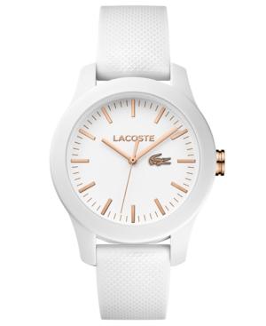 Lacoste Women's 12.12 White Silicone Strap Watch 38mm