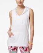 Material Girl Active Juniors' Hooded Cross-back Top, Only At Macy's