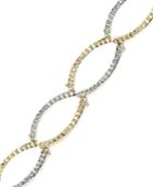 14k Gold And White Gold Bracelet, Diamond Accent Oval Link Bracelet