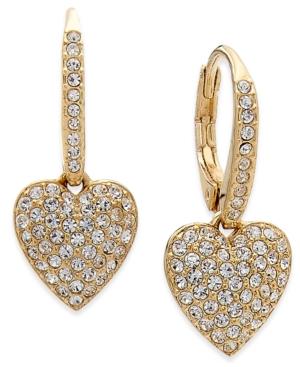 Danori Pave Heart Drop Earrings, Created For Macy's