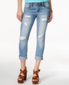 Dollhouse Juniors' Ripped Cuffed Cropped Jeans