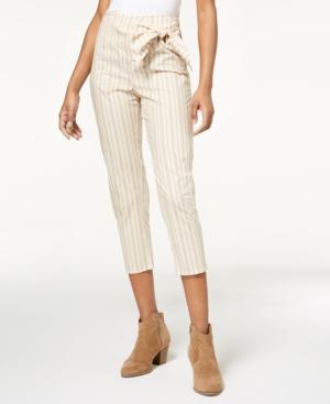 Be Bop Juniors' Striped Tie-waist Cropped Pants