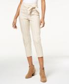 Be Bop Juniors' Striped Tie-waist Cropped Pants