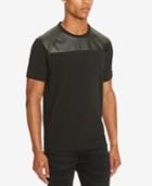 Kenneth Cole Reaction Men's Mixed-media Faux Leather Trim T-shirt