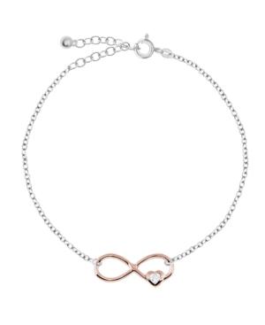 Bodifine Two Tone Plated Sterling Silver Infinity Anklet