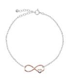 Bodifine Two Tone Plated Sterling Silver Infinity Anklet