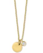 Effy Diamond Bezel & Disc 18 Pendant Necklace (1/10 Ct. T.w.) In 14k Gold