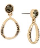 Kenneth Cole New York Gold-tone Jet Crystal Drop Earrings
