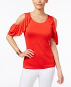 Thalia Sodi Ruffled Cold-shoulder Top, Created For Macy's