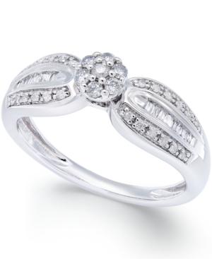 Diamond Bow Promise Ring In Sterling Silver (1/4 Ct. T.w.)