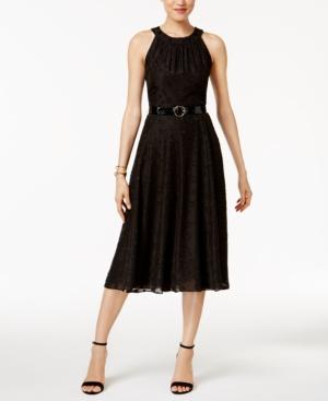 Tommy Hilfiger Belted Halter Midi Dress