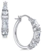 Danori Silver-tone Multi-shape Stone Hoop Earrings, Created For Macy's