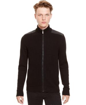Kenneth Cole Reaction Waffle-knit Zip-front Sweater
