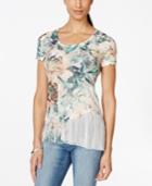 Style & Co. Petite Flutter-hem Embellished Top, Only At Macy's