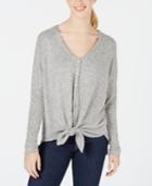 Bcx Juniors' Tie-hem High-low Shirt