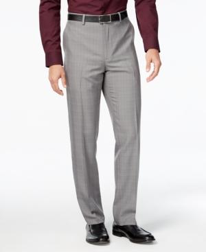 Alfani Men's Windowpane-plaid Flat-front Pants