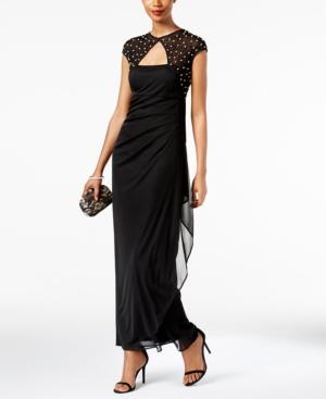 Msk Embellished Bow-back Ruffled Gown