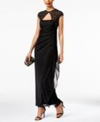 Msk Embellished Bow-back Ruffled Gown
