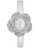 Kate Spade New York Women's Crystal-rose White Leather Band Watch 26mm Ksw1316