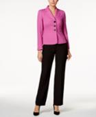 Le Suit Colorblocked Twill Three-button Pantsuit