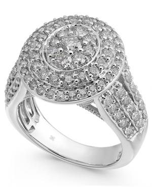 Diamond Oval Cluster Ring (2-1/2 Ct. T.w.) In 14k White Gold