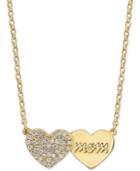 Kate Spade New York Gold-tone Pave Heart Mom Pendant Necklace, 17 + 3 Extender