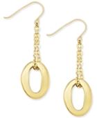 Oval Chain Drop Earrings In 10k Gold