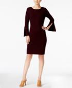 Calvin Klein Bell-sleeve Ribbon-trim Sweater Dress