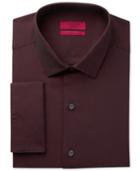 Alfani Red Men's Fitted Performance Burgundy Diagonal Stripe French Cuff Dress Shirt, Only At Macy's