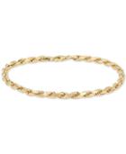 Italian Gold Men's Rope Chain Bracelet In 14k Gold, Made In Italy