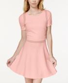 In Awe Of You By Awesomeness Tv Juniors' Ponte-knit Illusion Fit & Flare Dress