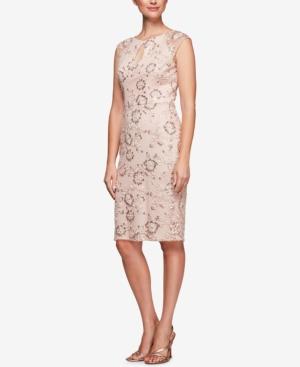 Alex Evenings Sequined Embroidered Dress